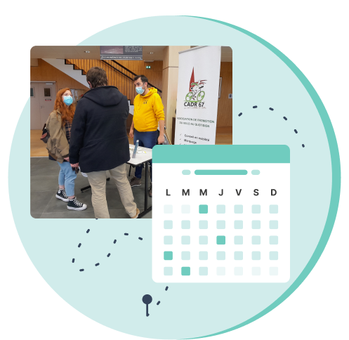 Calendrier avec une photo en fond